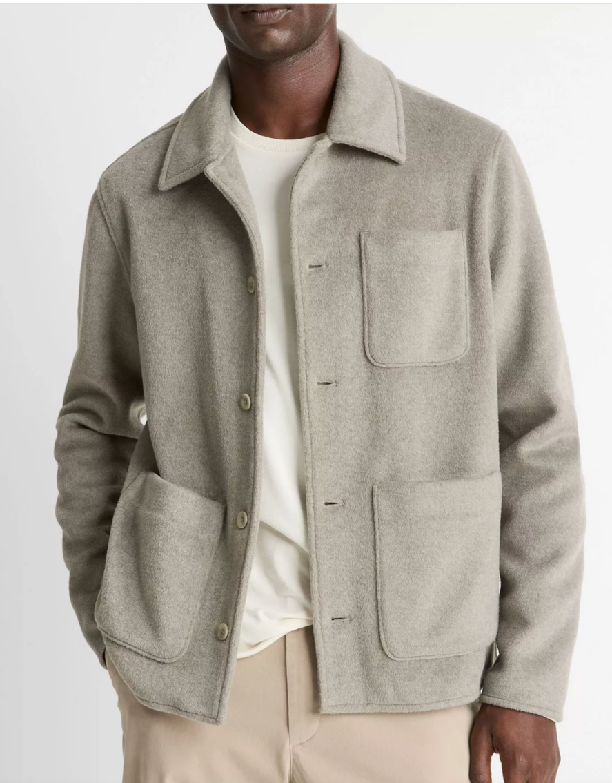 VINCE double knit chore jacket