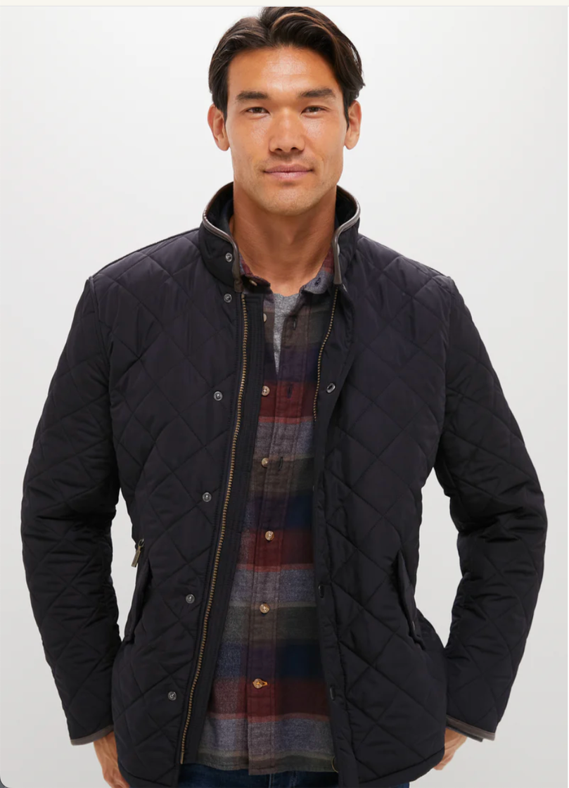 BARBOUR Navy Powell Quilt Jacket