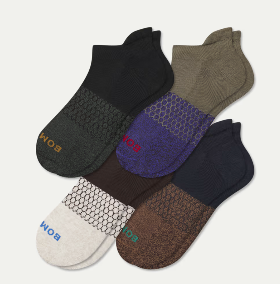 BOMBAS Men's Marl 4 pack ankle socks