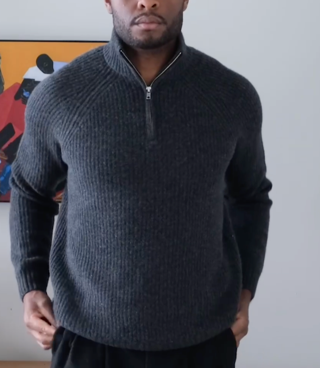 QUINCE Mongolian Cashmere ribbed fisherman sweater