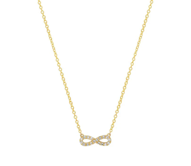 JENNIFER MEYER diamond mini gold infinity necklace 