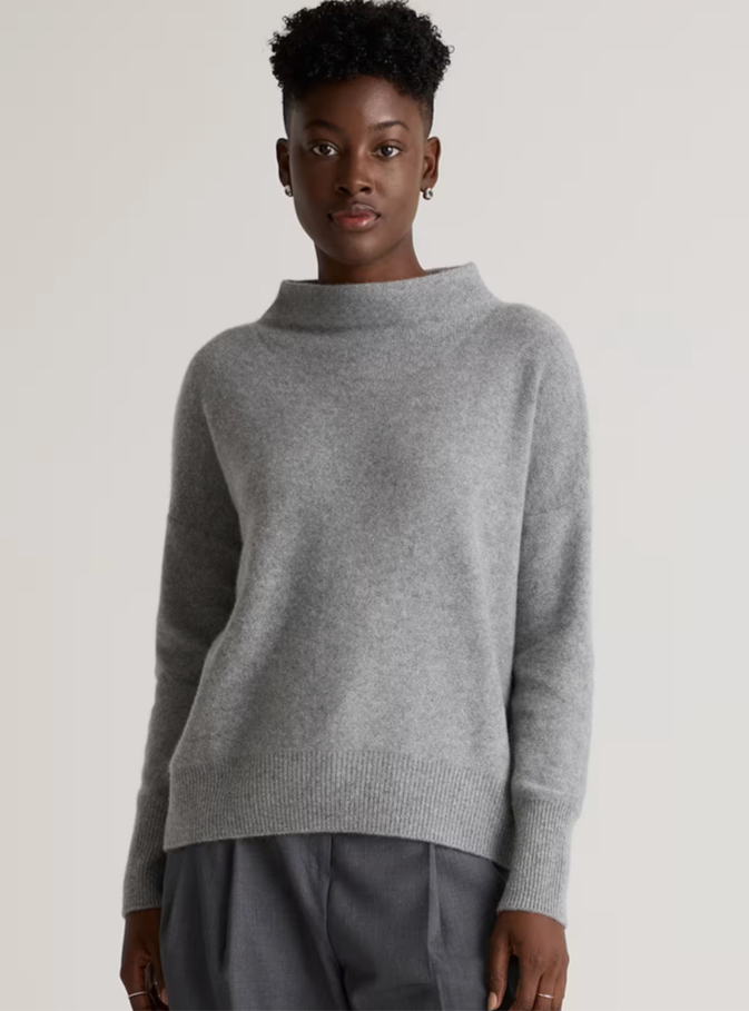 QUINCE cashmere funnel neck sweater