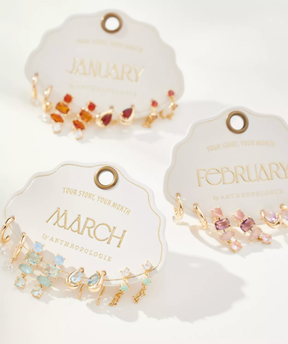 ANTHROPOLOGIE Birthstone huggies
