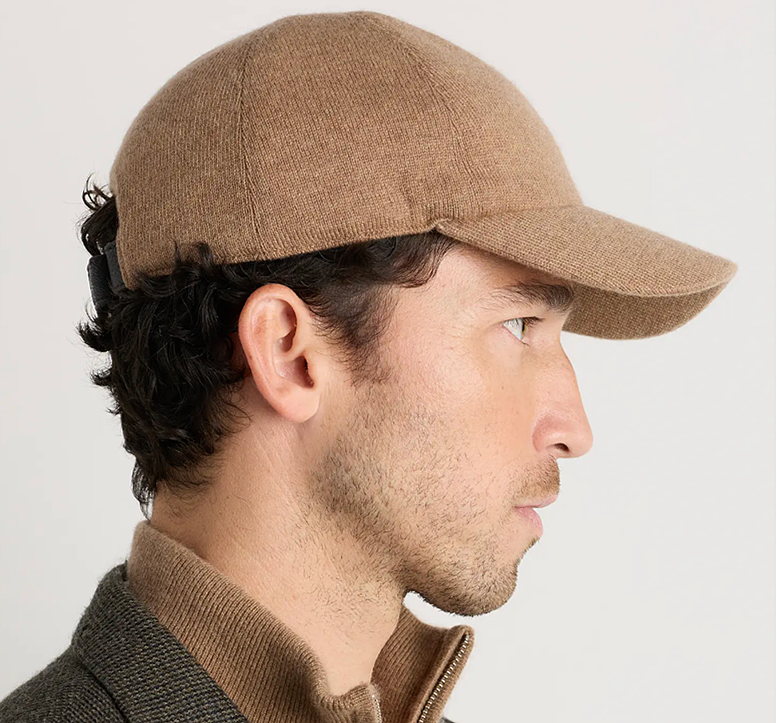 QUINCE unisex cashmere baseball cap with fleece lining