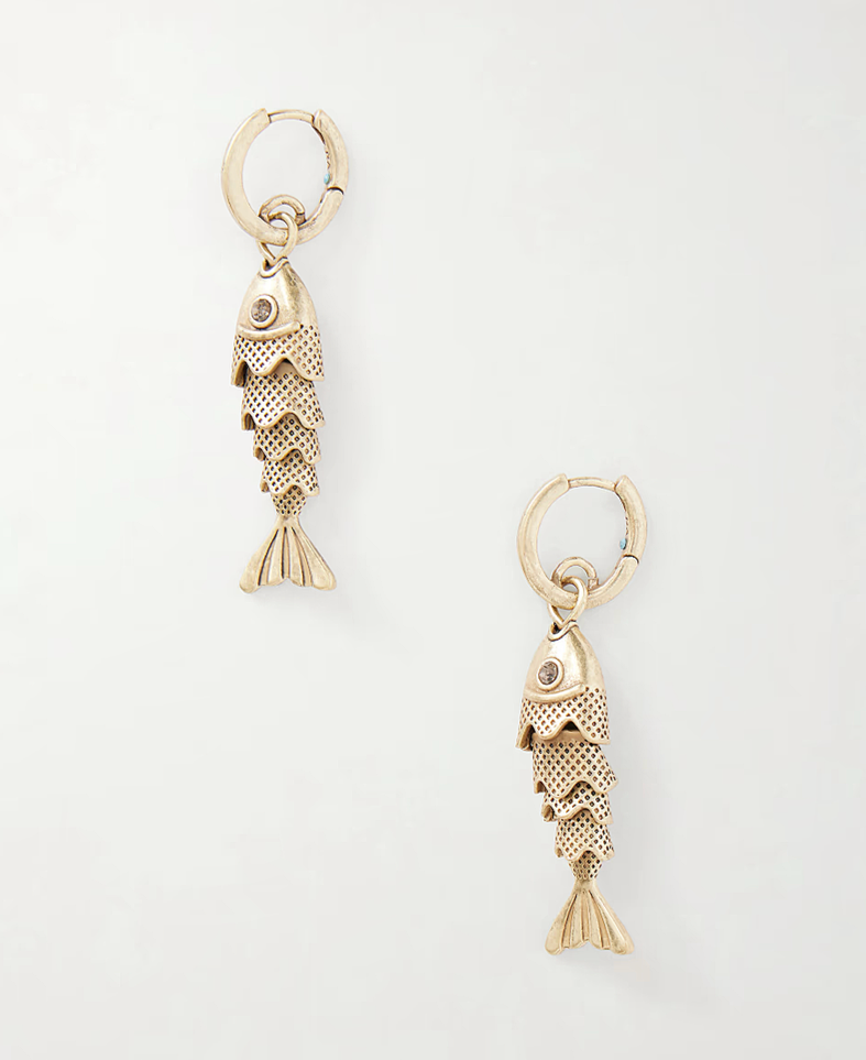 Roxanne Assouliin gold fish drop earrings