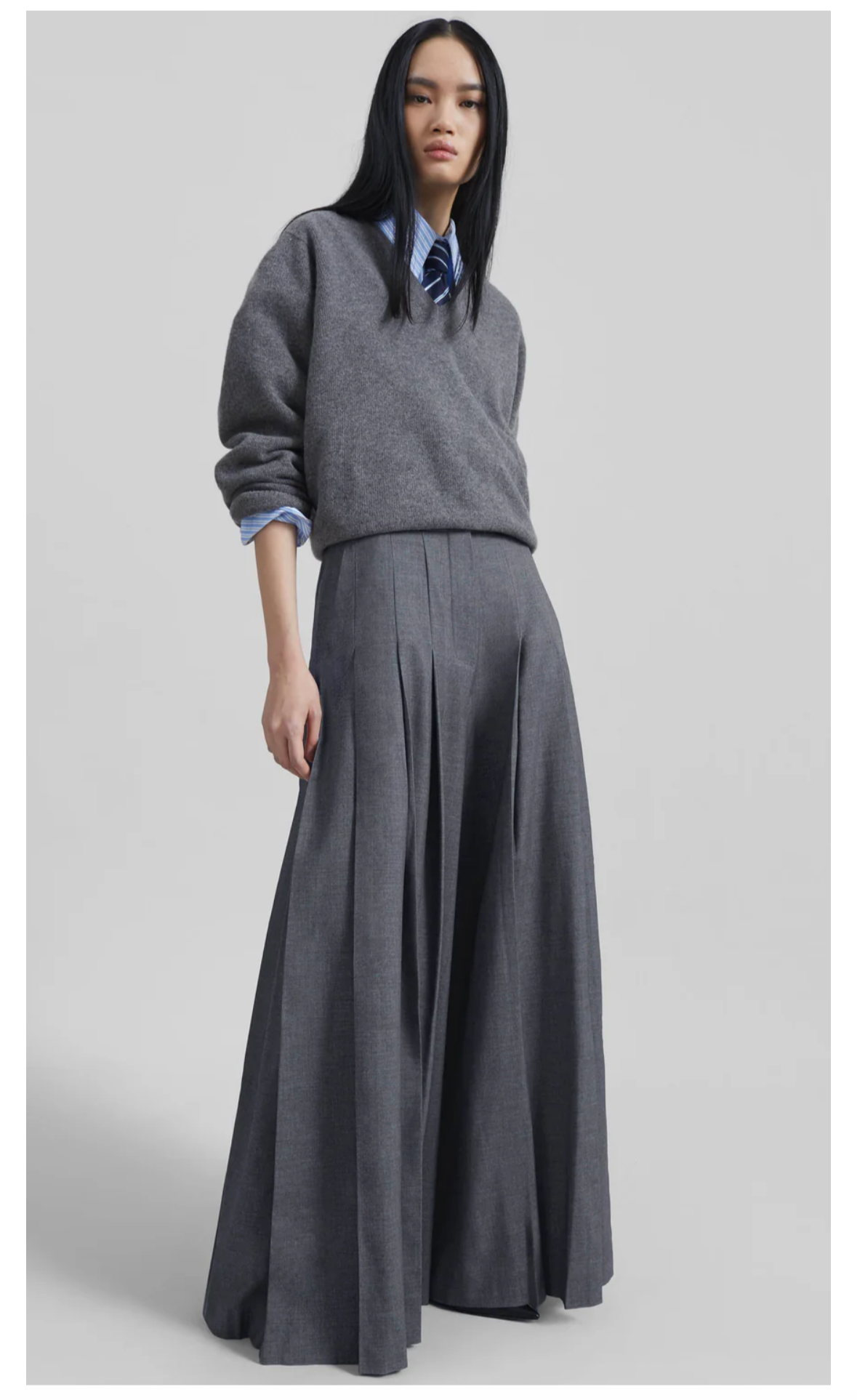 The Frankie Shop Carrick pleated trousers in grey