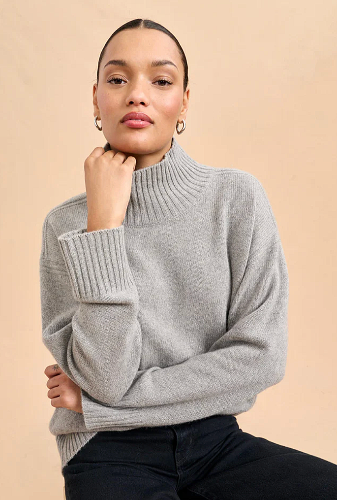 La Ligne heather gray cashmere turtleneck sweater