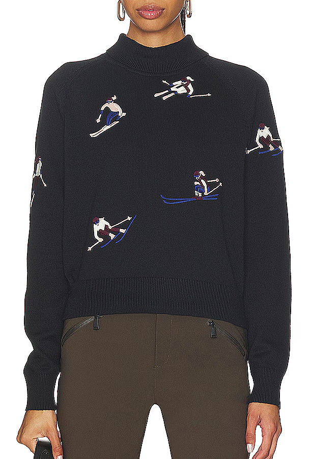 Alp N Rock black mock neck skier sweater