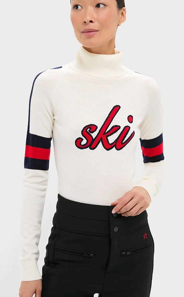 Tuckernuck white red and black Ski sweater