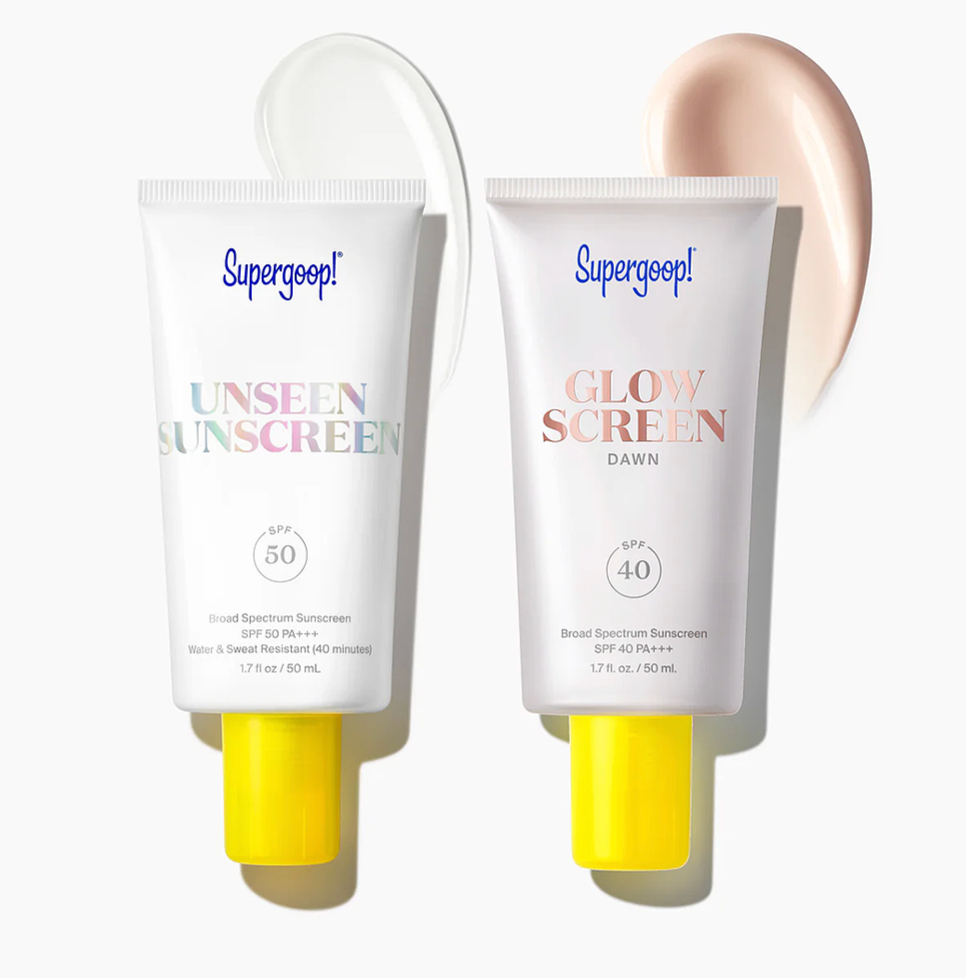 Supergoop unseen sunscreen and glow screen set