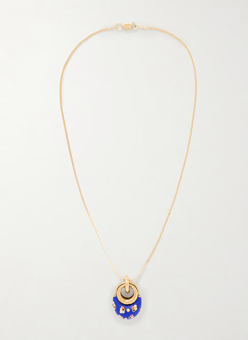 Maison Mayle gold plated and enamel necklace