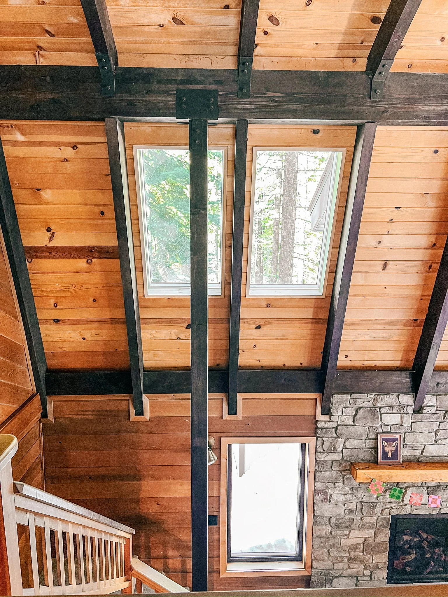 New sky lights bring in views of tall pines and snow drifts