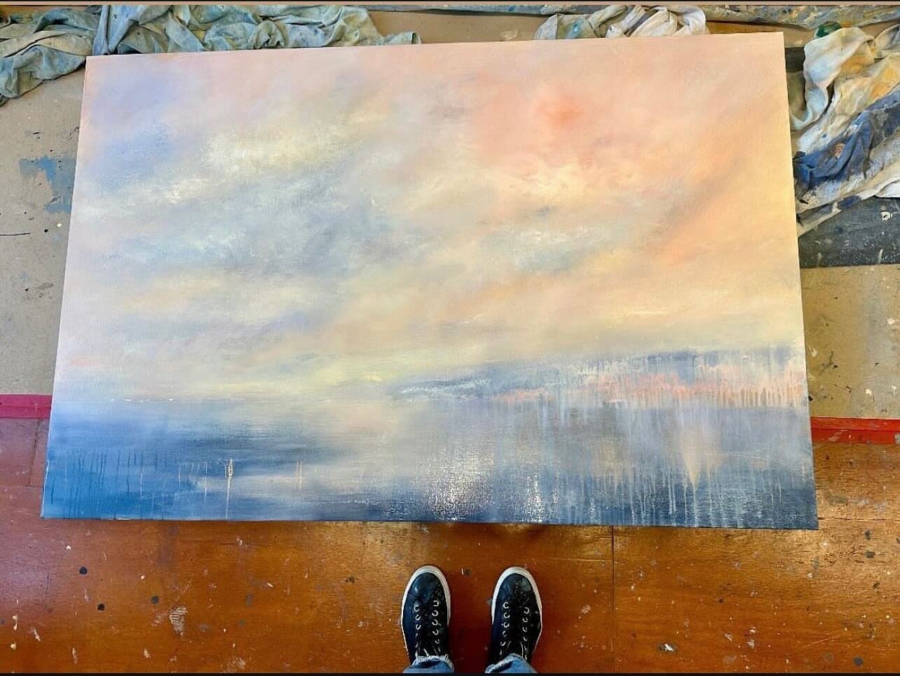 Getting lost in the process - here&rsquo;s a sneak peek at my latest 40&rdquo;x60&rdquo; work in progress. There&rsquo;s something magical about watching the layers build and evolve. Stay tuned to see where this piece takes me.
.
.
.
#NewArt #Creativ