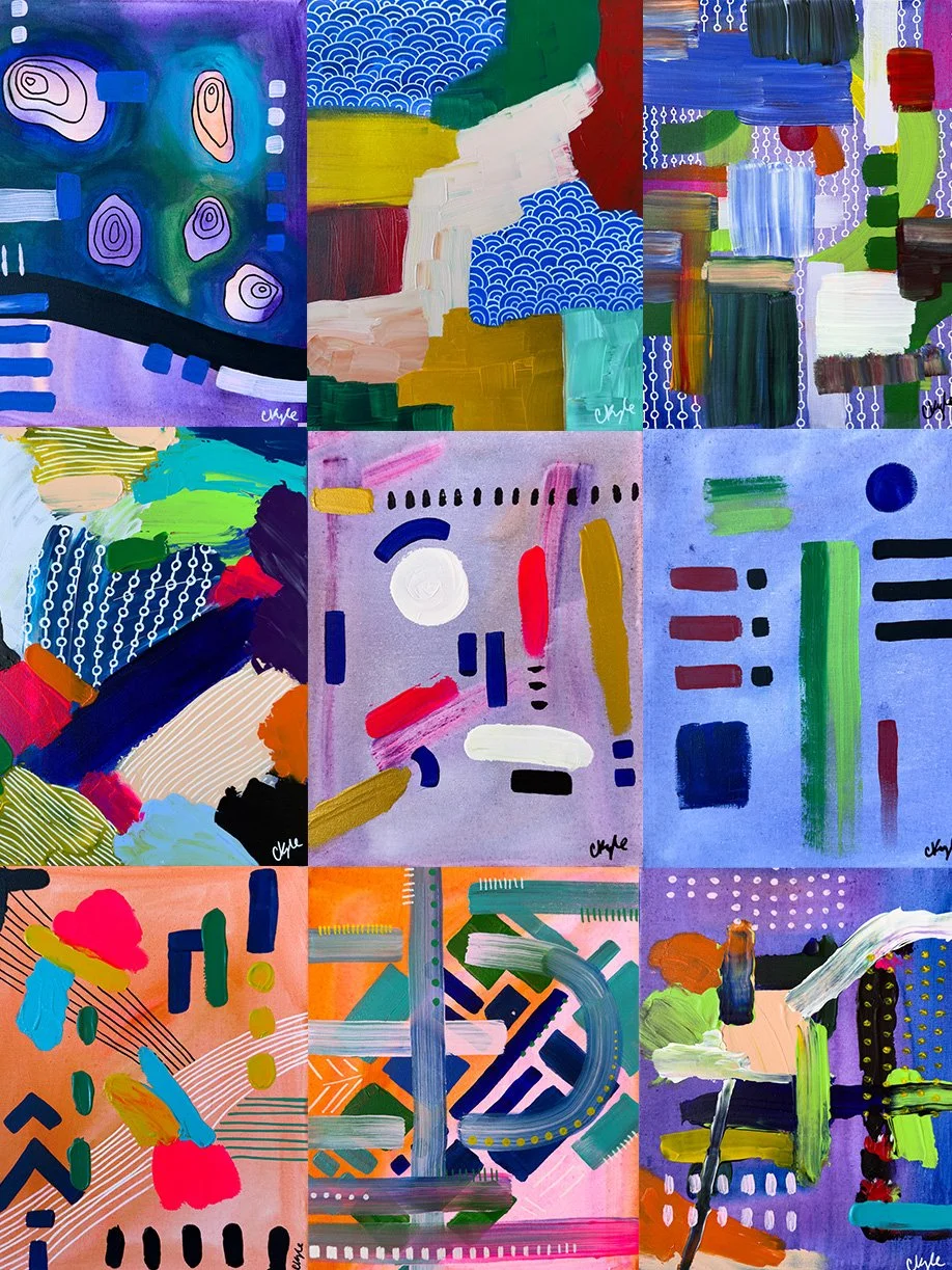 collage of paintings from visual sounds series