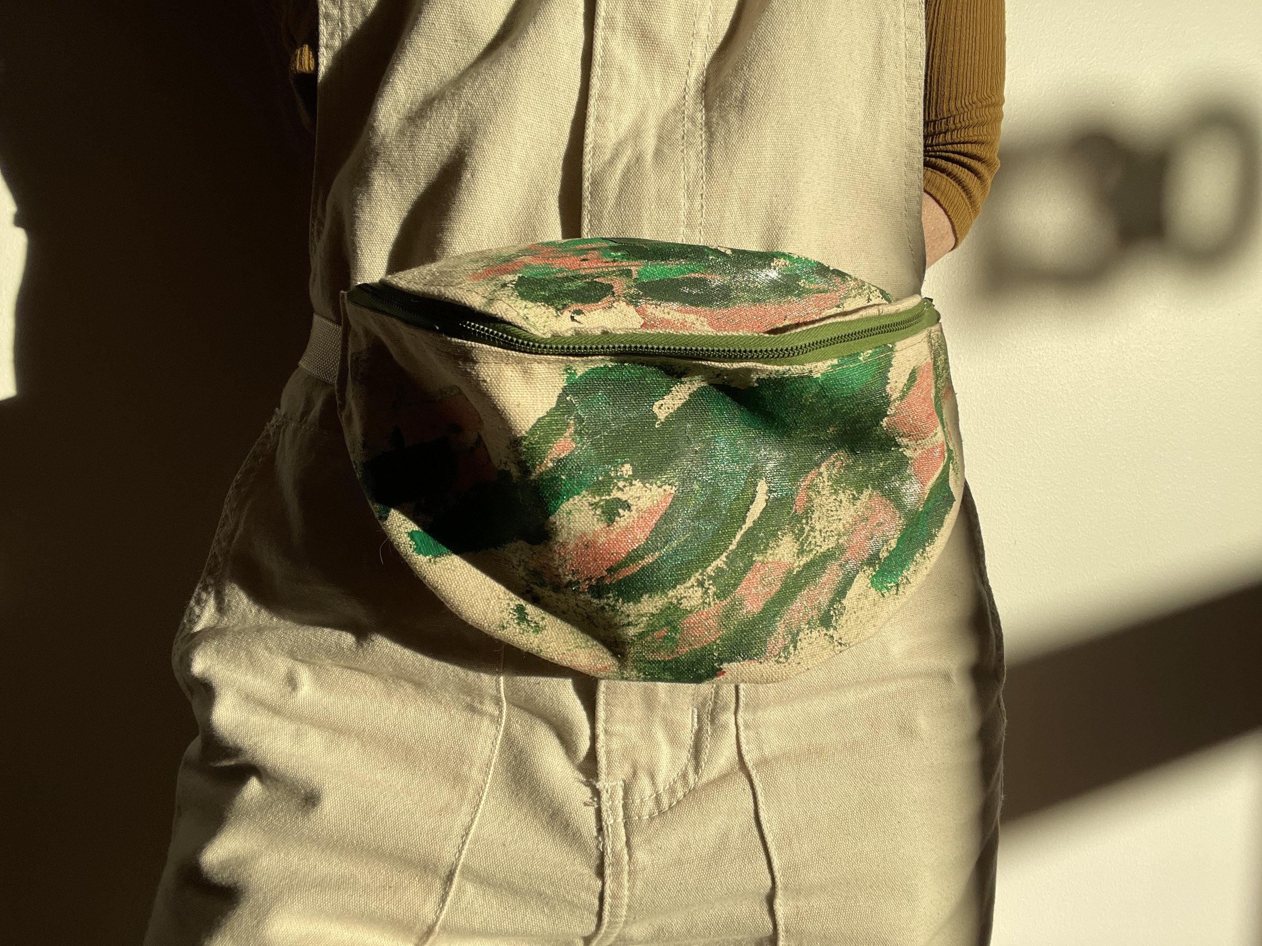 Handmade fanny pack abstract hip pack