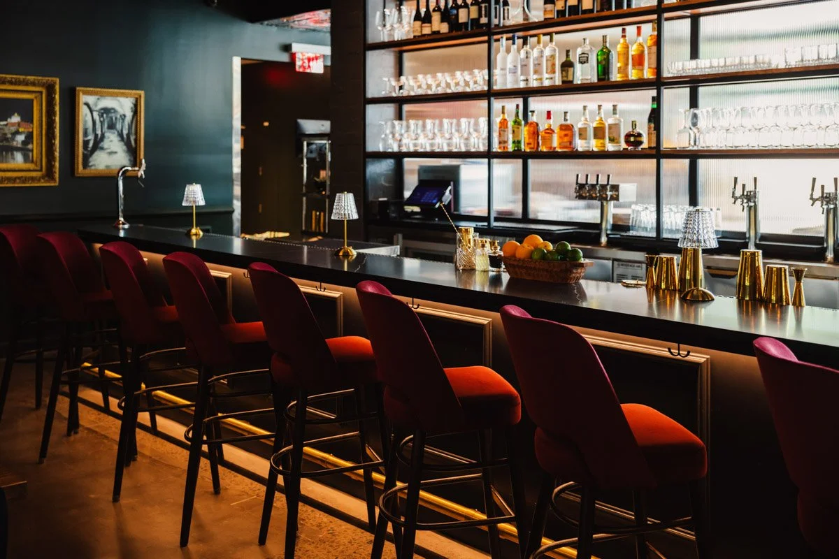 Interior shot of Flight's bar