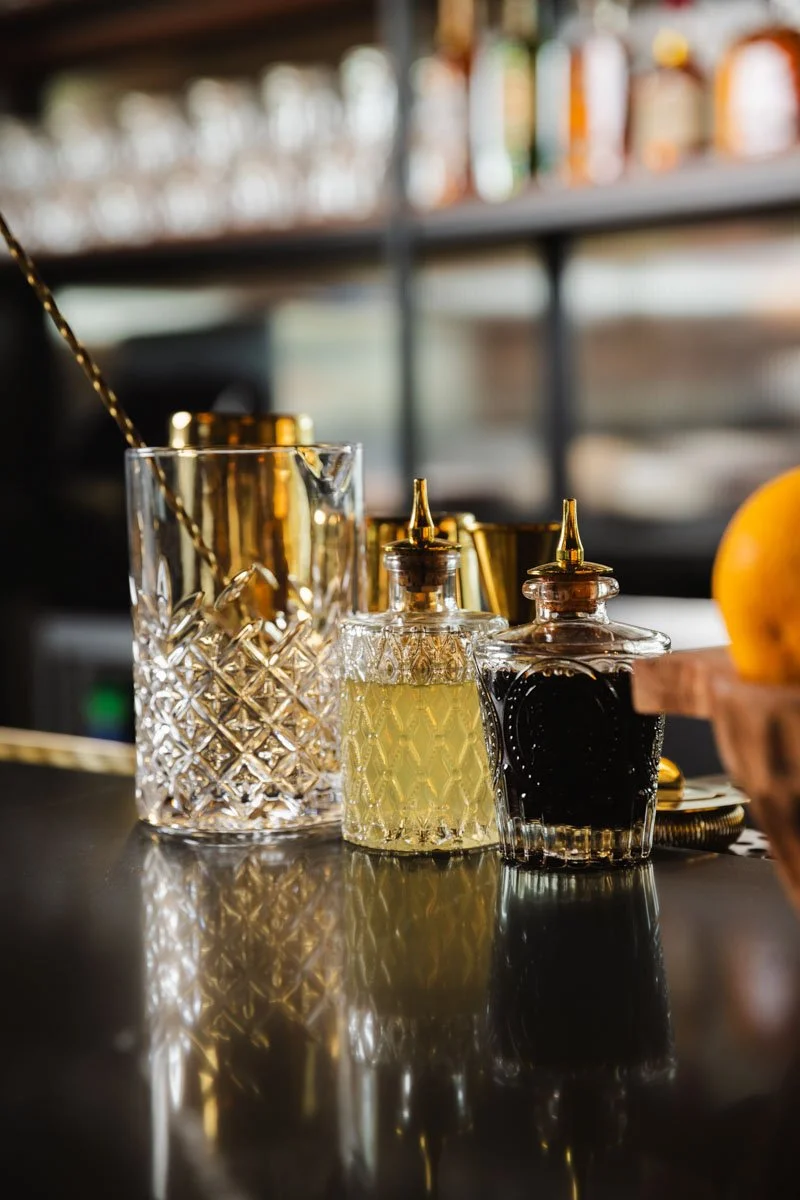 Close up images of bar accessories