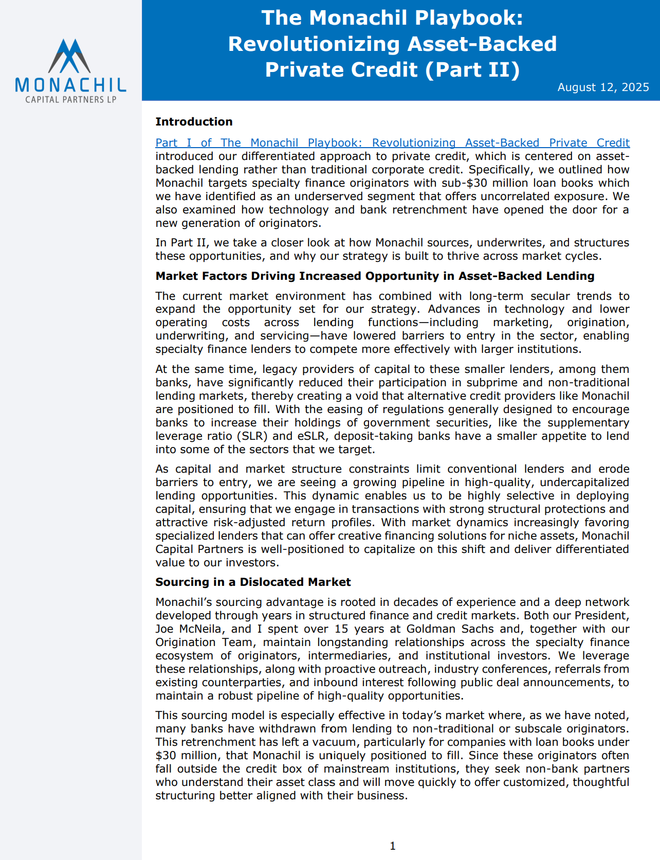 The Monachil Playbook: Part II