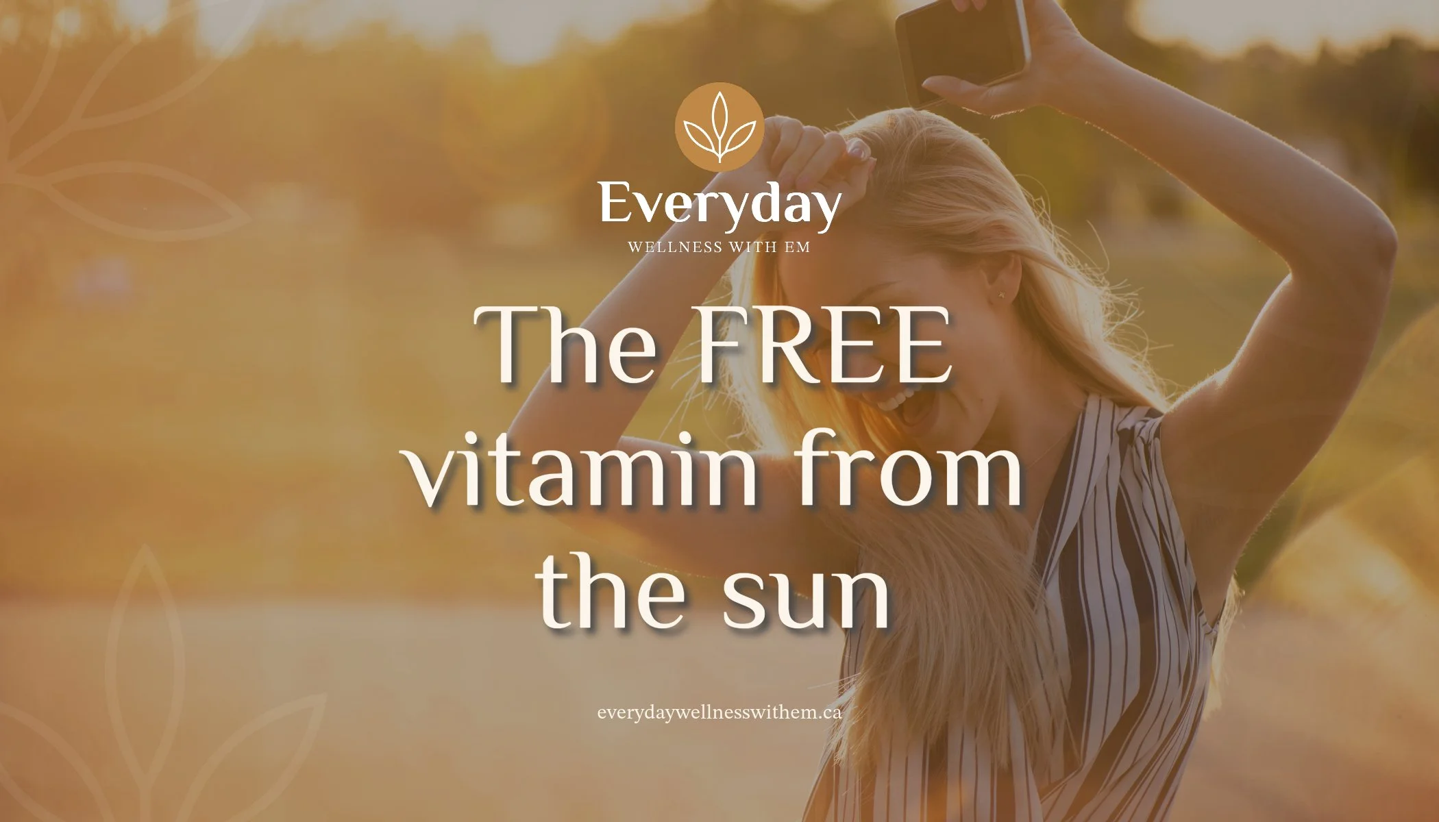 Free vitamin from the sun, woman dancing in sunlight