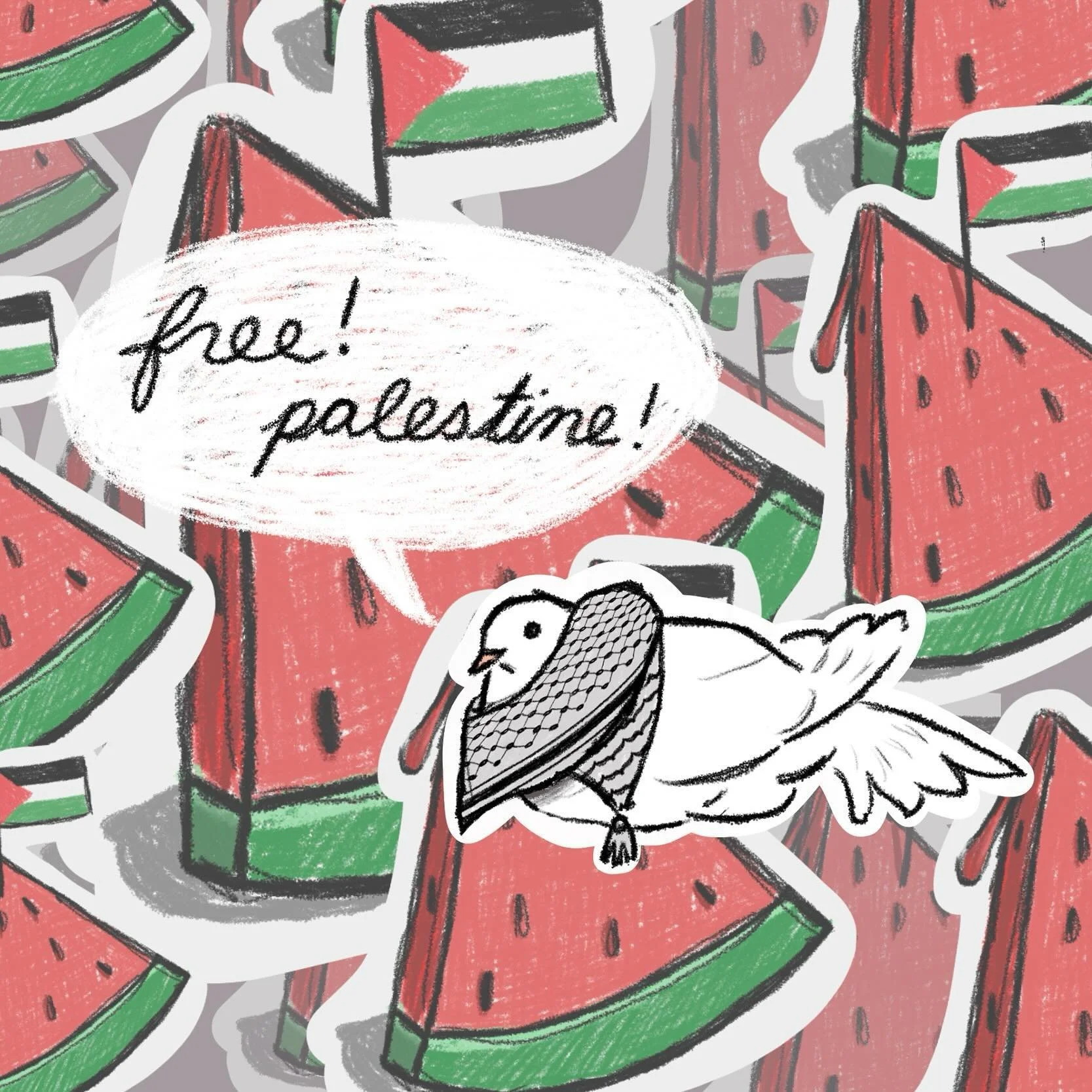 👏🏼 🍉 GET UR PINS AND STICKERS 👏🏼🍉 website isn&rsquo;t done yet, so I modified it to showcase an important thing! 
🇵🇸
Displayed here, are two of the three designs I have come up with. Watermelon will be pin + sticker. And two variations of dov