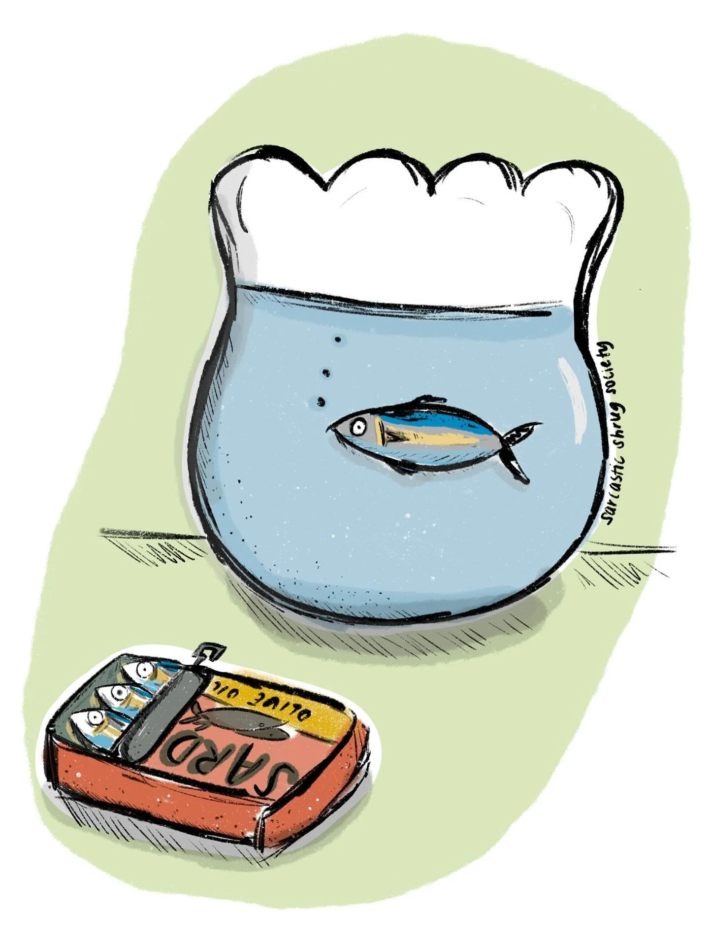 The song just came up by default so I&rsquo;m leaving it there. Prints for $25 :-)
.
.
.
.
.
#yegarts #yeglocal #edmontonart #edmontonartist #yegartist #sardine #sarcasticshrugsociety #illustration #digitalart