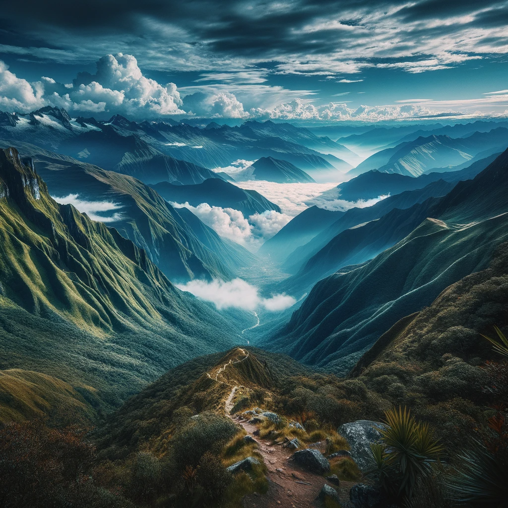 An awe-inspiring view from a high vantage point along the La Transtica race route.