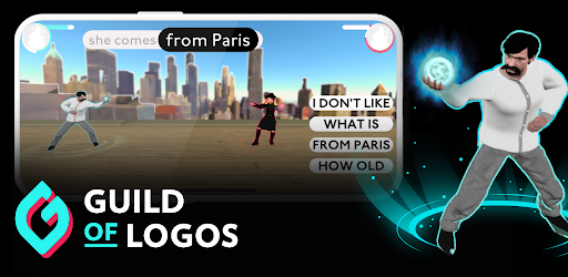 Educational battle simulator game Guild of Logos logo banner