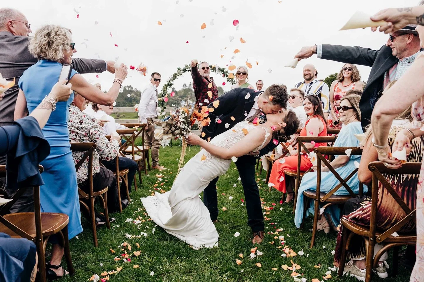 DIP ✨ SIP ✨ POP

The perfect combo for the best wedding. Romance, cocktails and BFF&rsquo;s 🥂

Mihi + Mitch ❤️

Venue~  @waingararavalley 
Dress ~ @astrabridal.auckland 
H&amp;M ~ @beautytribenz 
Celebrant ~ @melaniejanekerr