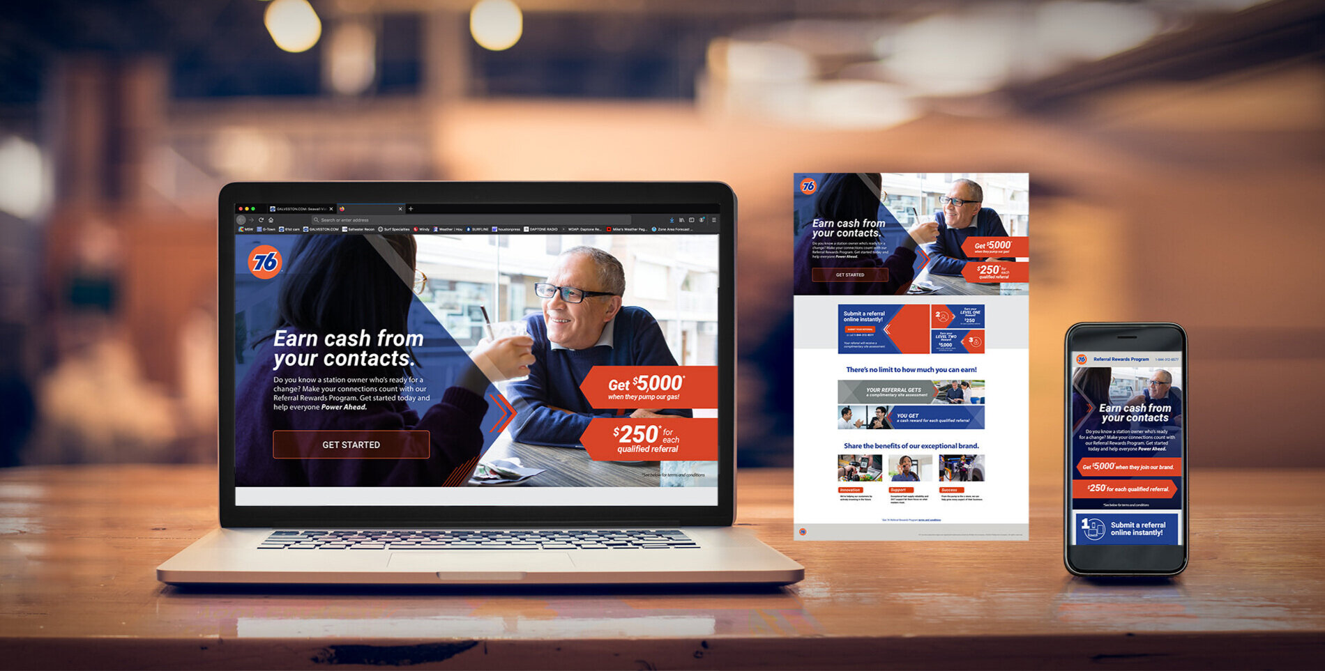 landing page, email and mobil