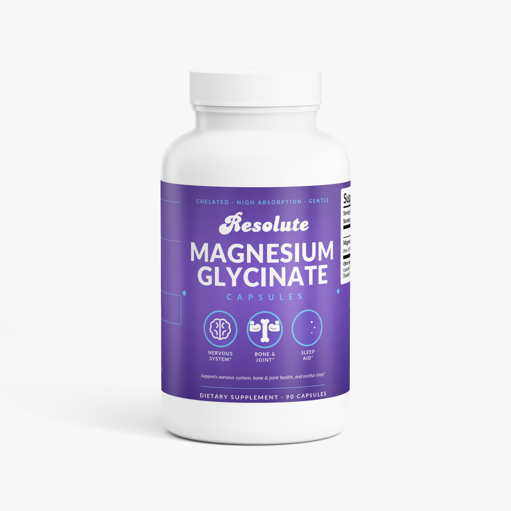 Bottle of Resolute sour gummy pre-workout supplement with colorful gummy bear graphics on the label.