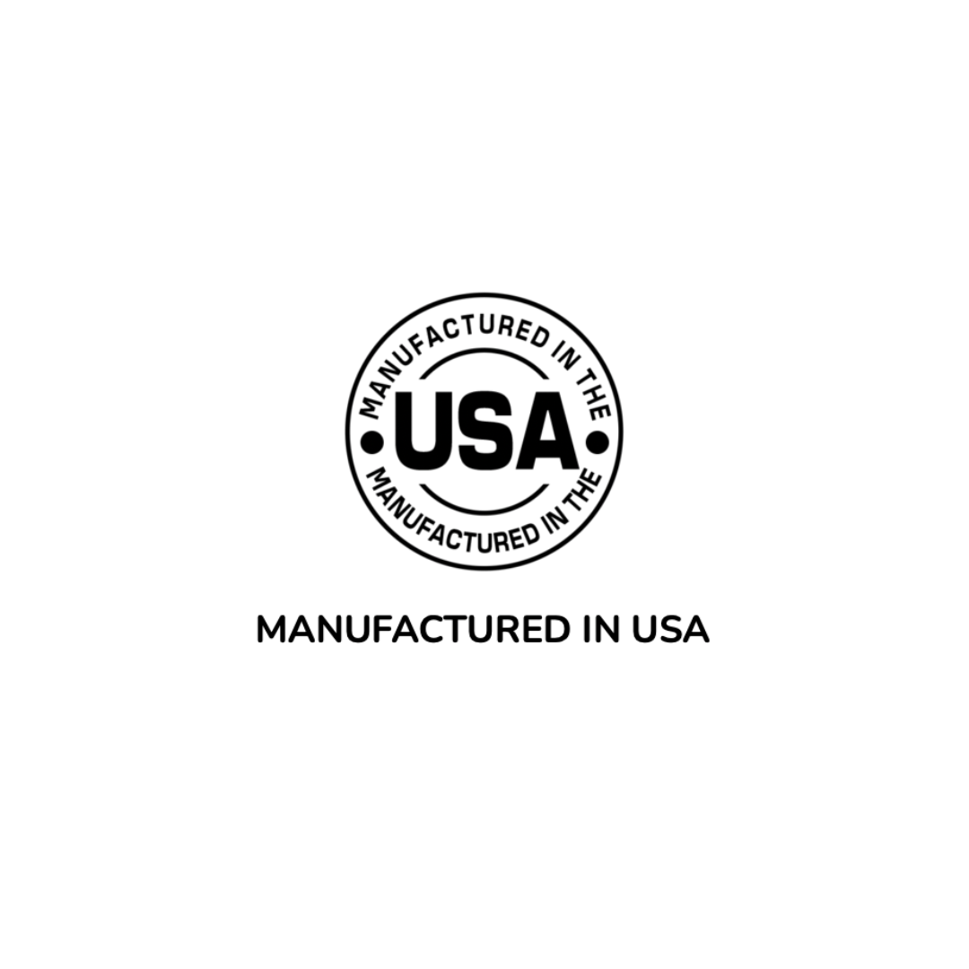 Black and white illustration of a beaver with the text 'Made in the USA' inside a circle. The beaver is standing on its hind legs, holding a piece of wood with its front paws.