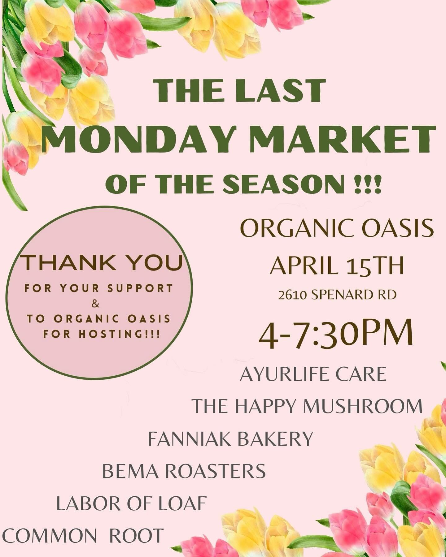 Mushrooms!!!! Free Money!!!!! Come on Anchorage, don&rsquo;t be shy!!!!
Join me for our last Monday Market of this winter season at Organic Oasis on April 15th from 4-7.30
We will have mushrooms, teas, ferments, fresh breads, desserts and more. 
Ente