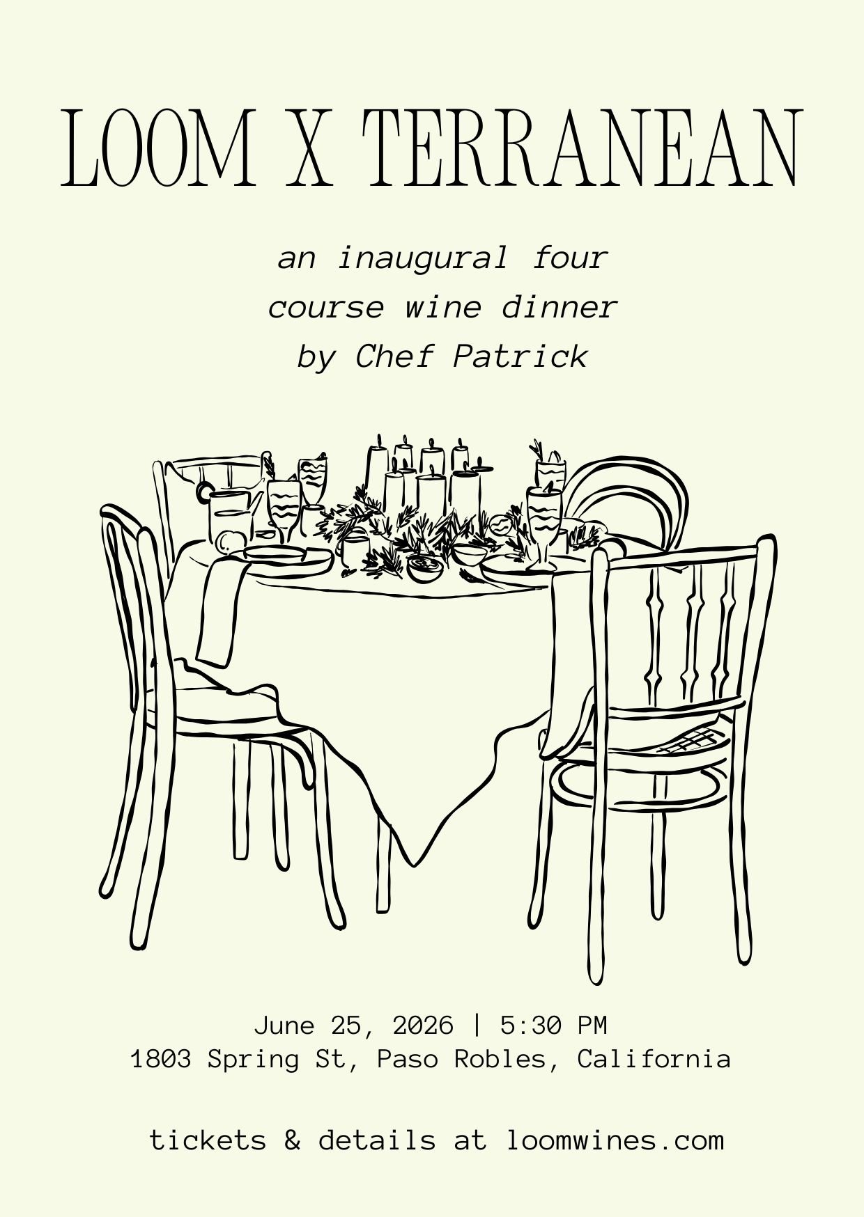 LOOM x TERRANEAN WINE DINNER