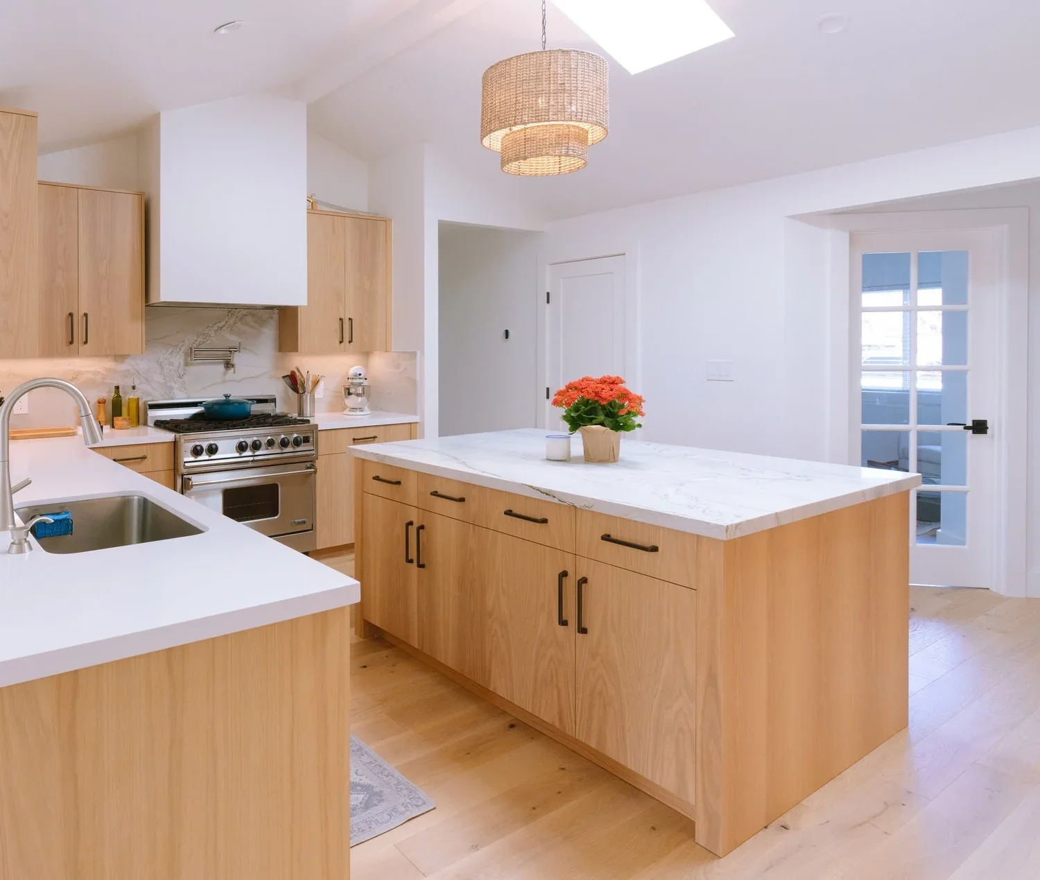 White oak custom kitchen cabinetry
