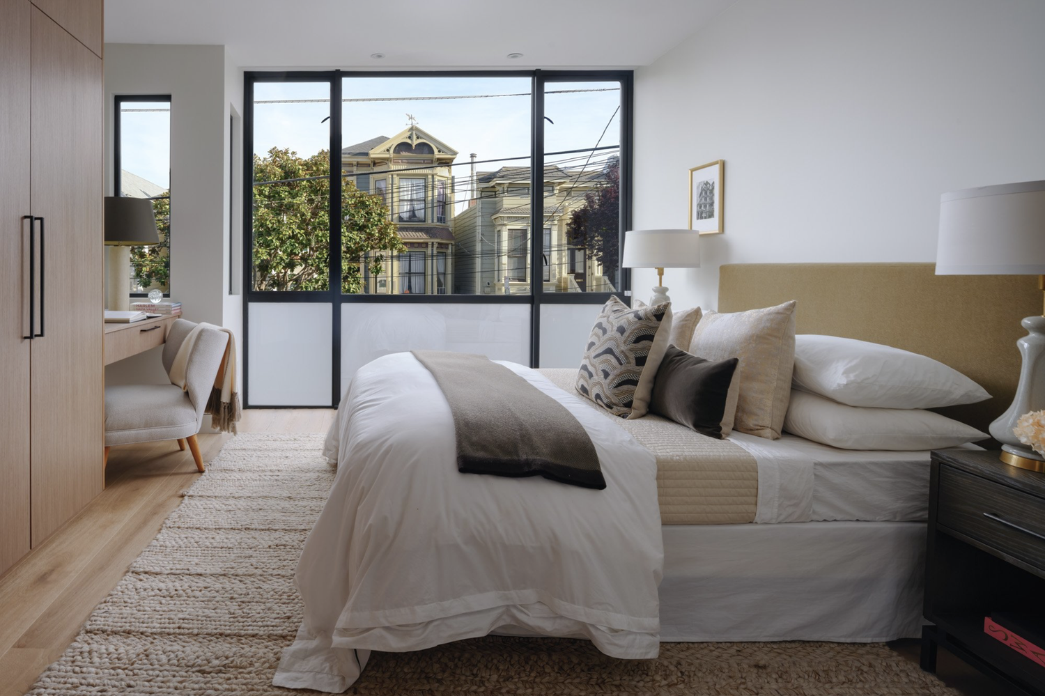 San Francisco home remodel with built-in bedroom cabinetry