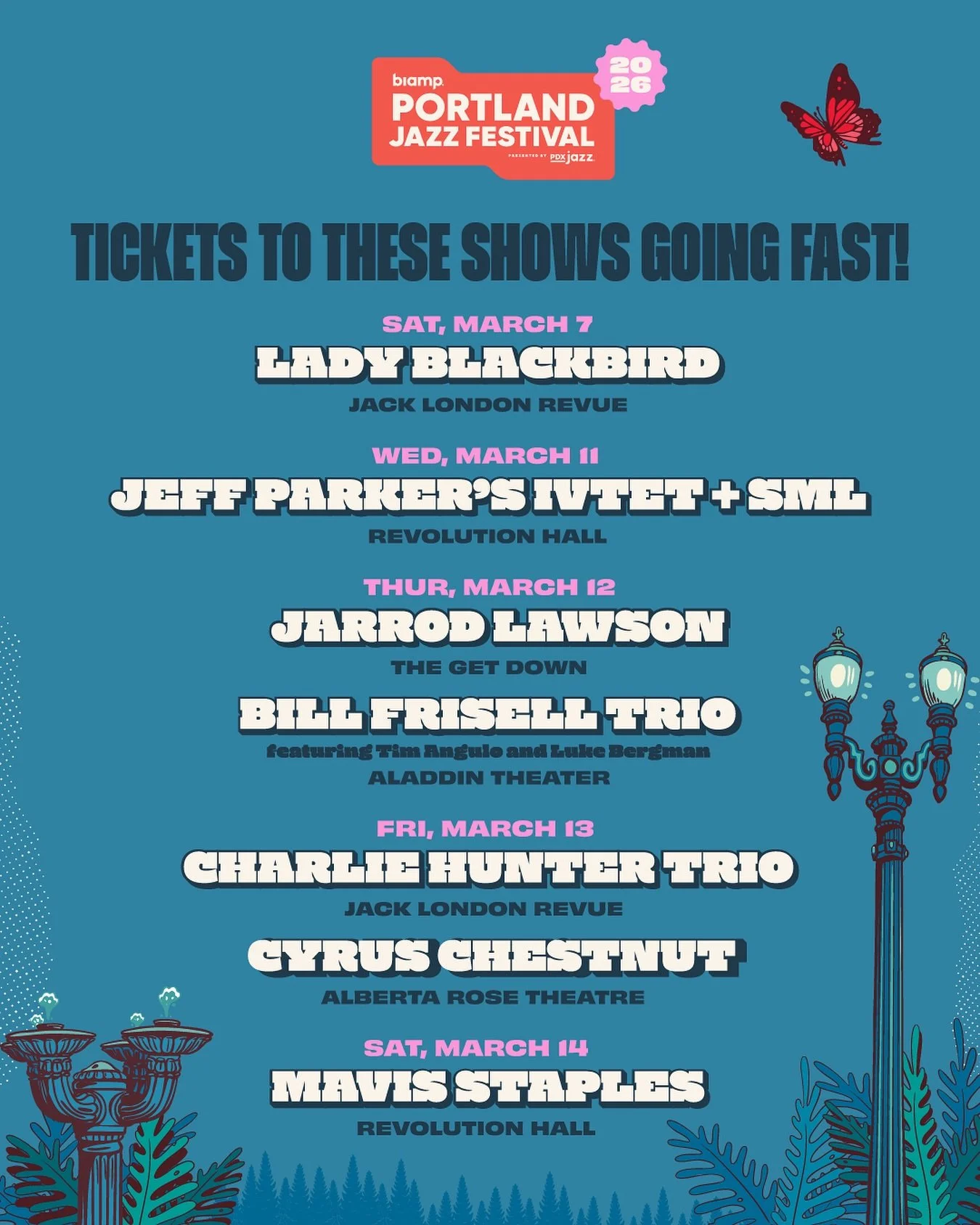 Tickets are moving fast for these 2026 Biamp Portland Jazz Festival shows! 🎟️✨ Don&rsquo;t miss your chance to see some of the most exciting artists in music today. Tickets + full lineup at pdxjazz.org.

Lady Blackbird (@iamladyblackbird) &mdash; Ja