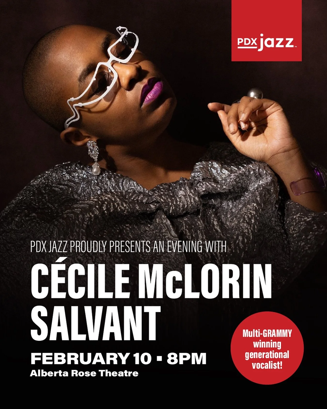 🎟️ Tickets on sale now! Three-time Grammy winner and recipient of a MacArthur &ldquo;Genius&rdquo; fellowship C&eacute;cile McLorin Salvant (@cecilemclorinsalvant) is one of the most distinctive voices in modern music&mdash;celebrated for her fearle