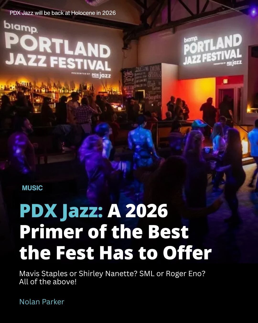 The Mercury&rsquo;s top picks for the 2026 Biamp Portland Jazz Festival are here! 🎷

The Festival moves to March in 2026 with a deep lineup of jazz and jazz-adjacent acts-St. Vincent to Mavis Staples, Roger Eno to SML. Portland&rsquo;s own Shirley N
