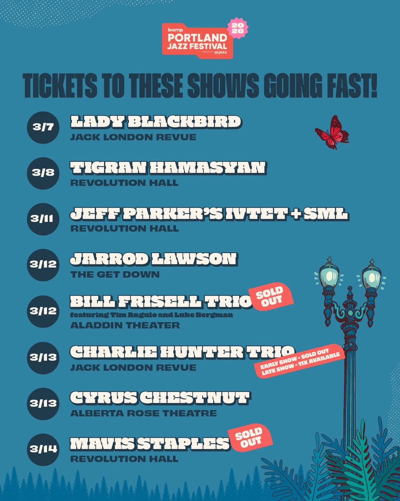 Tickets are moving fast for these 2026 Biamp Portland Jazz Festival shows! 🎟️✨ Don&rsquo;t miss your chance to see some of the most exciting artists in music today. Tickets + full lineup at pdxjazz.org.

Lady Blackbird (@iamladyblackbird) &mdash; Ja