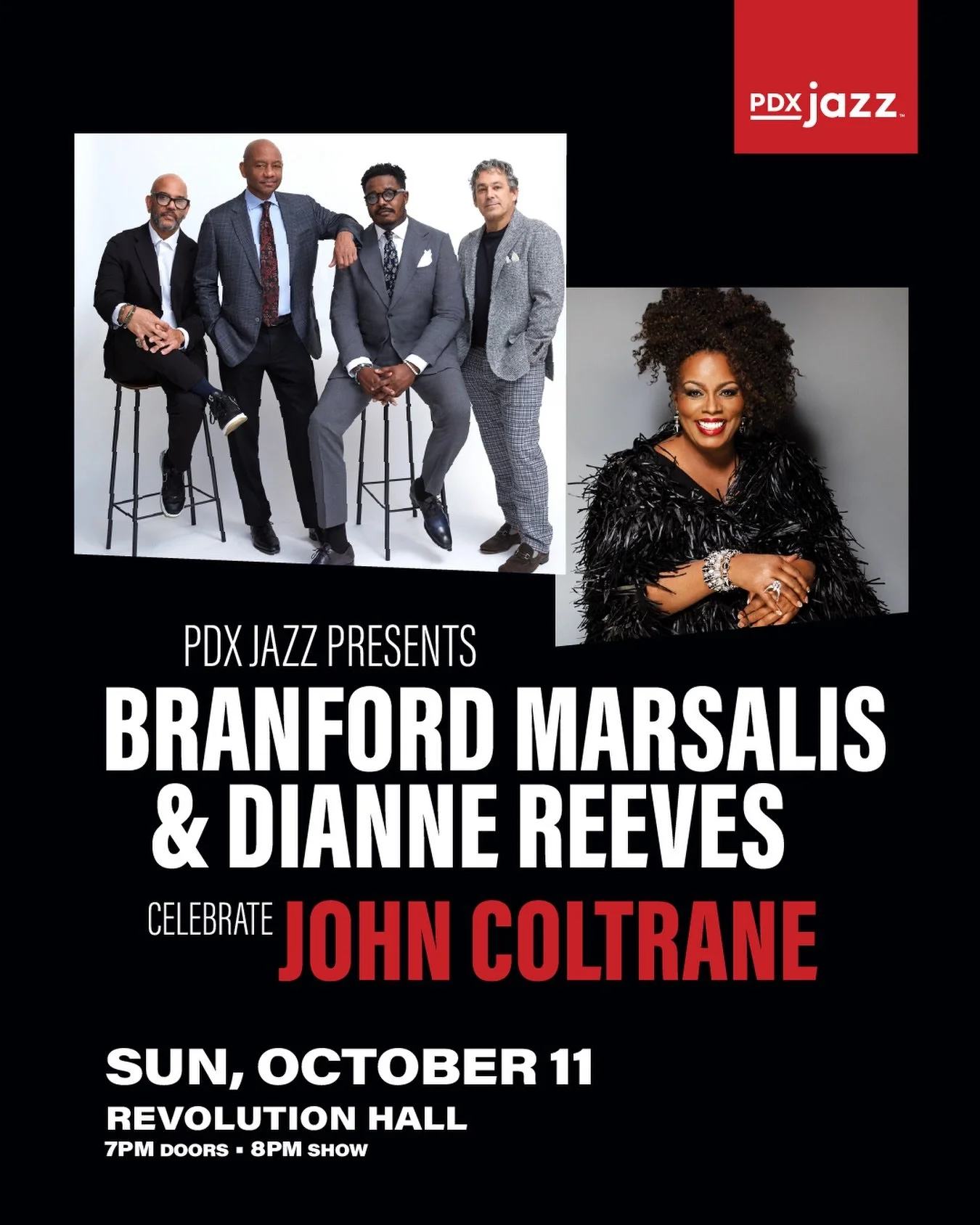 NEA Jazz Masters and multiple Grammy winners Branford Marsalis and Dianne Reeves celebrate the John Coltrane centennial with a new album and a world tour. Reeves joins the stunningly versatile Branford Marsalis Quartet in this project that pays tribu