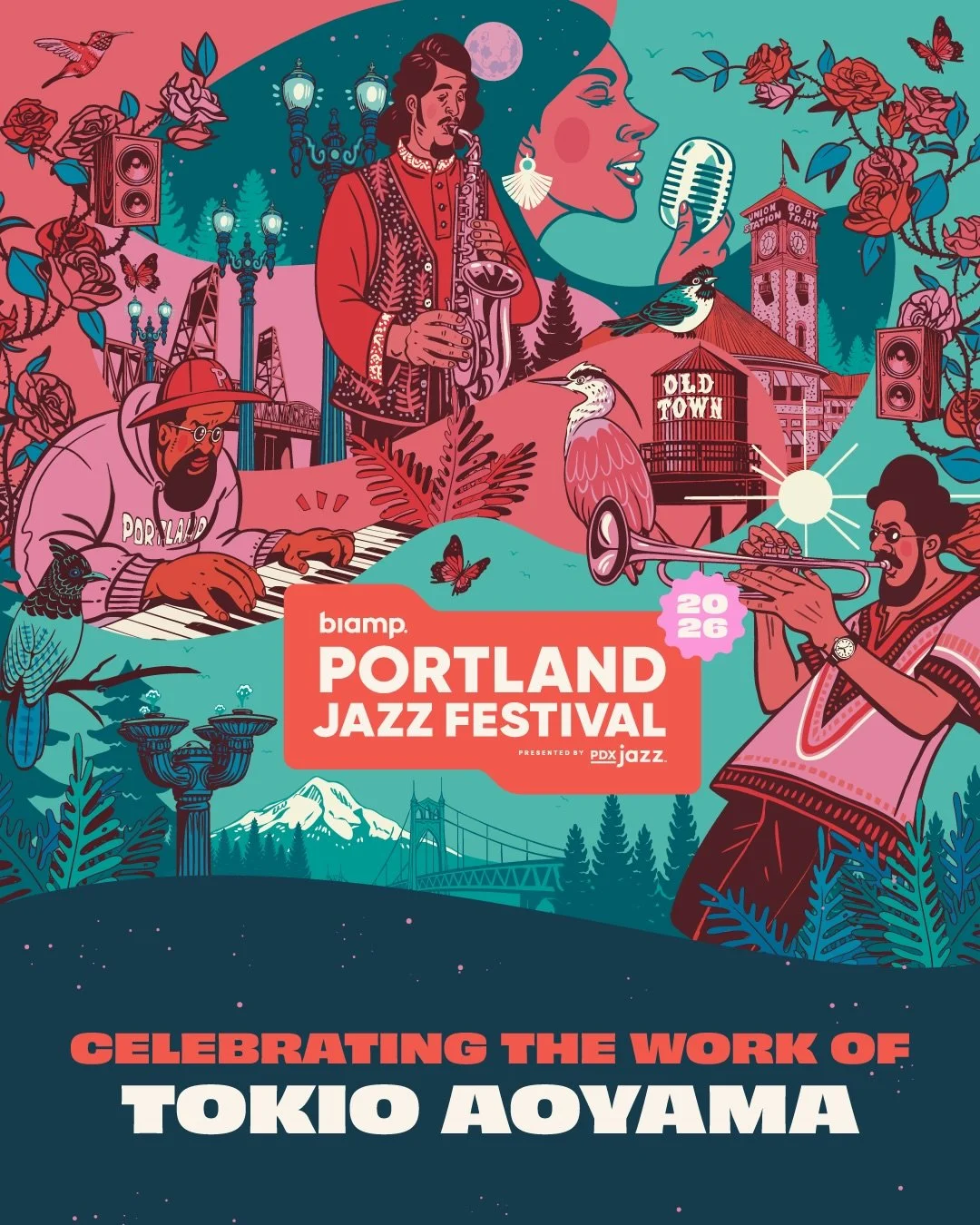 Meet the artist behind the look of the 2026 Biamp Portland Jazz Festival: Tokio Aoyama 🎨 (@tokioaoyama)

Tokio&rsquo;s original painting became the visual foundation for this year&rsquo;s festival &mdash; bringing together jazz, surrealism, Portland