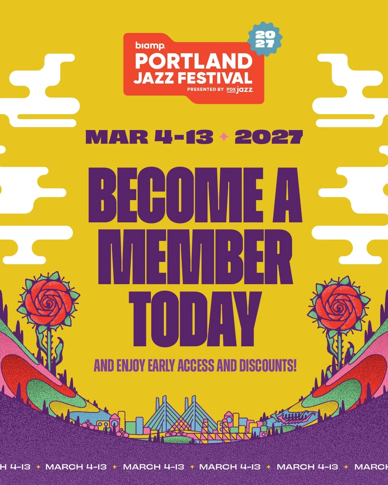 🎷 The 2027 Biamp Portland Jazz Festival returns March 4&ndash;13&mdash;and the announcement is coming soon! 

Get ready by becoming a PDX Jazz member. Every membership level includes:
✨ Early access to Festival and seasonal show tickets 🎟️ Discount