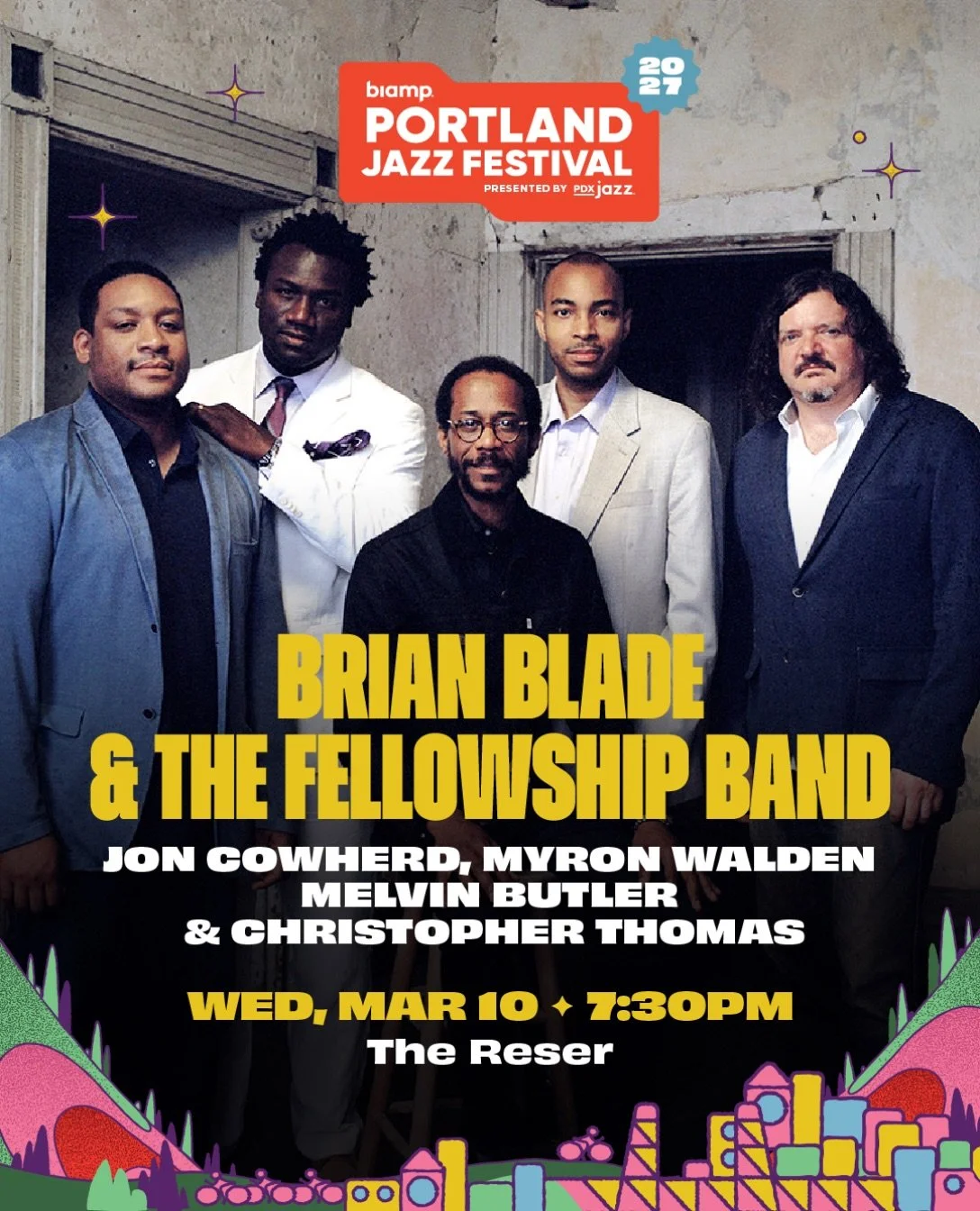 🚨 Tickets moving fast for Brian Blade &amp; The Fellowship Band
with Jon Cowherd, Myron Walden, Melvin Butler &amp; Christopher Thomas. Join us Wednesday, March 10 at The Reser.

One of the most expressive drummers alive (and the longtime heartbeat 