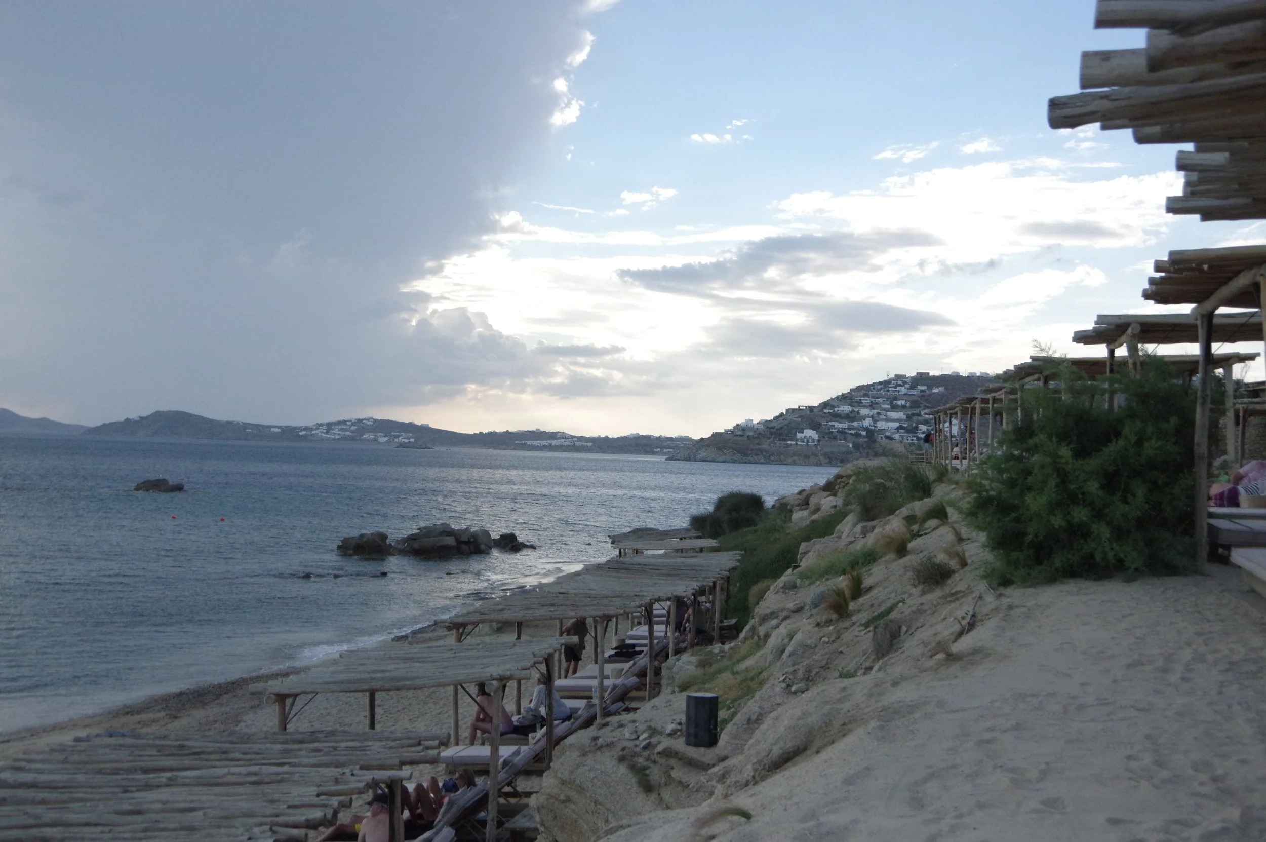scorpios at dusk in mykonos