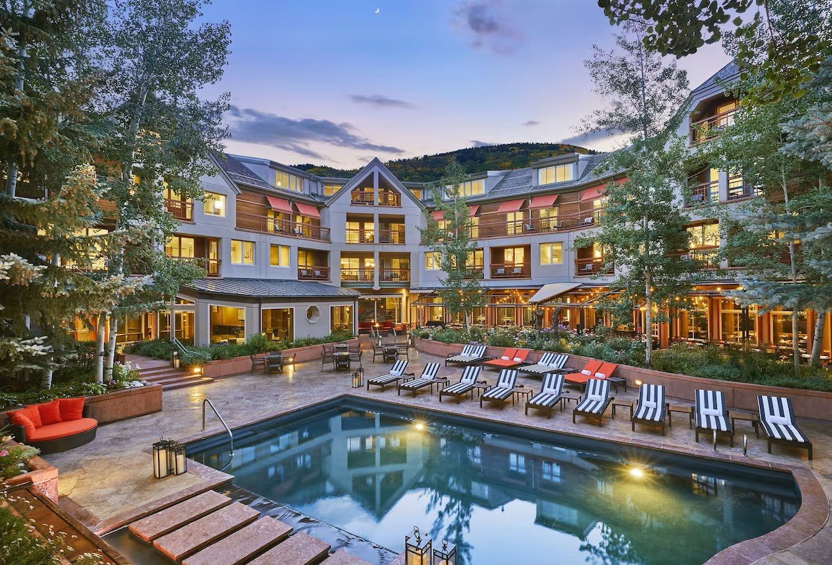 little nell pool at the base of ajax in aspen colorado
