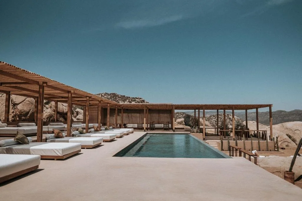 Mira Earth Studios pool in Valle de guadalupe