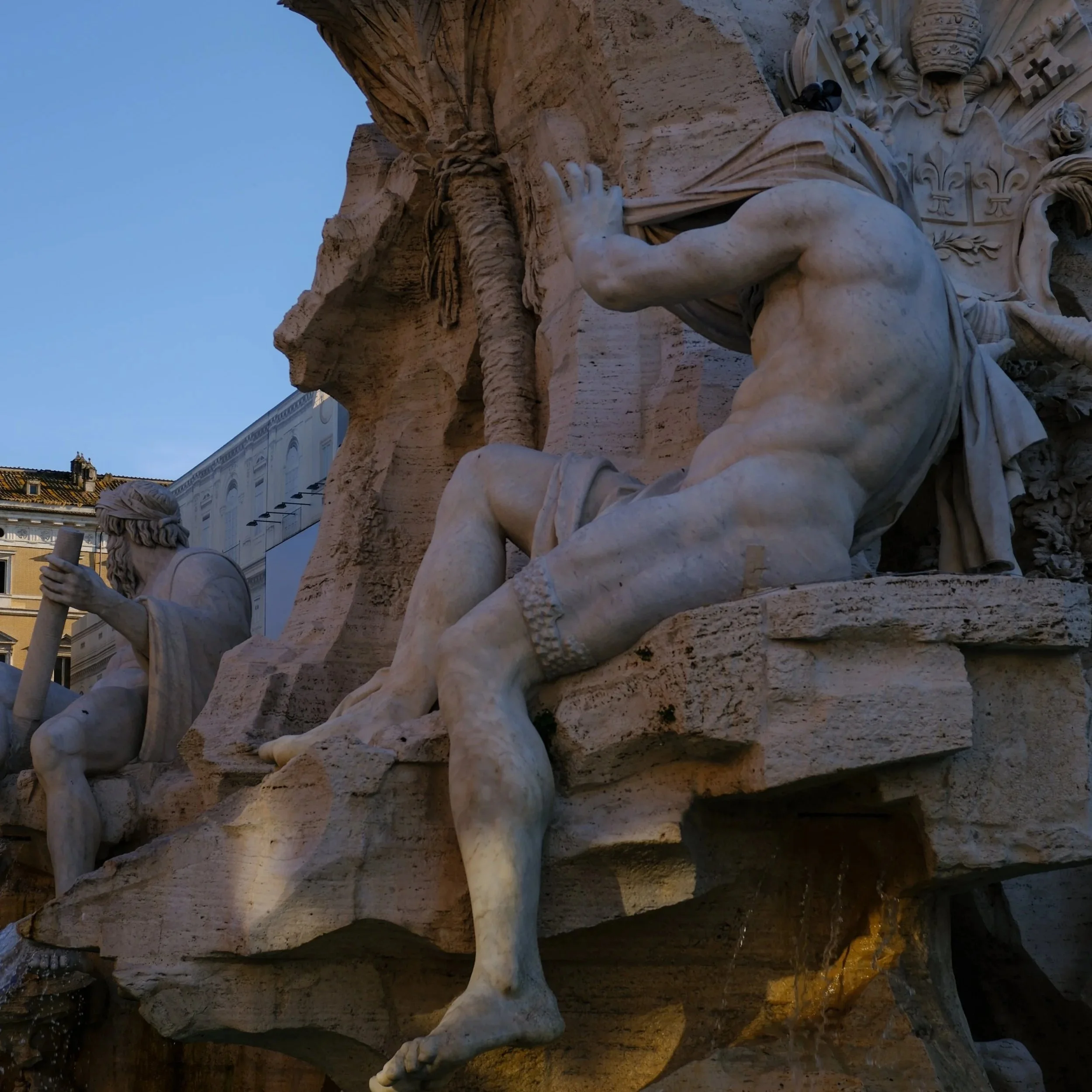 fountains near the pantheon in Rome Italy