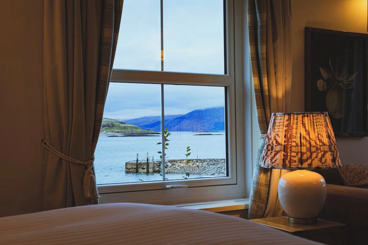 the pierhouse room with a view of the loch in scotland