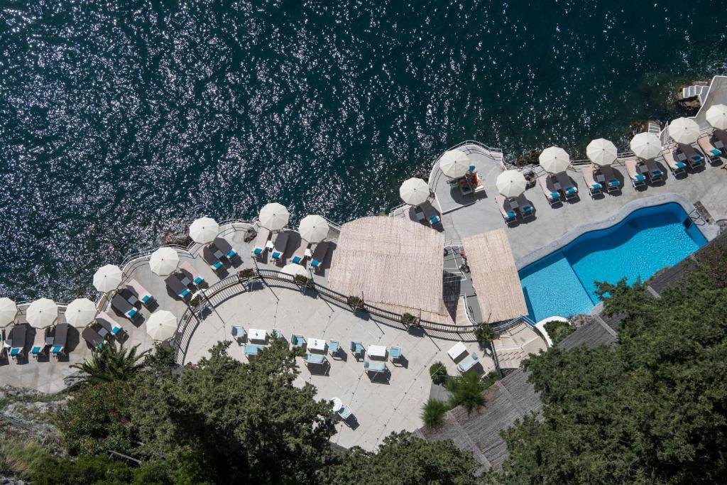 pool overlooking the sea at hotel santa caterina in amalfi italy