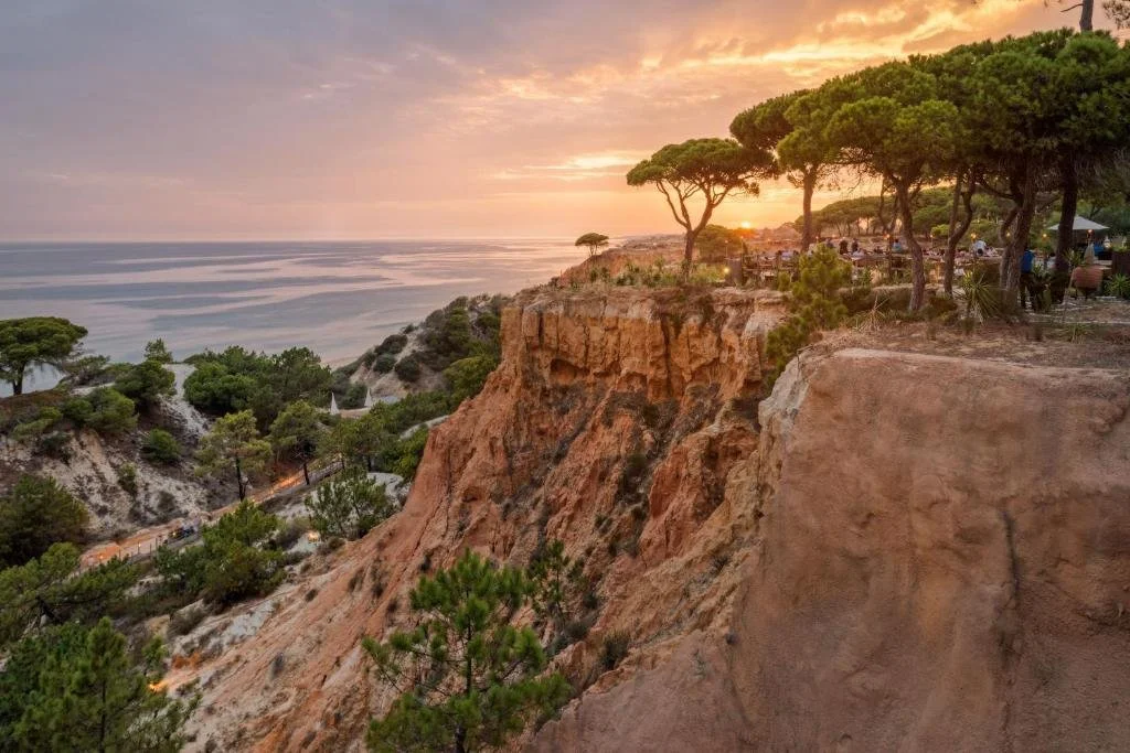 cliffs at pine cliffs in algrave portugal